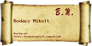 Bodacz Mikolt névjegykártya